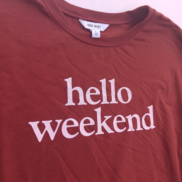 Nine West Hello Weekend Sweatshirt Large - Picture 3 of 4